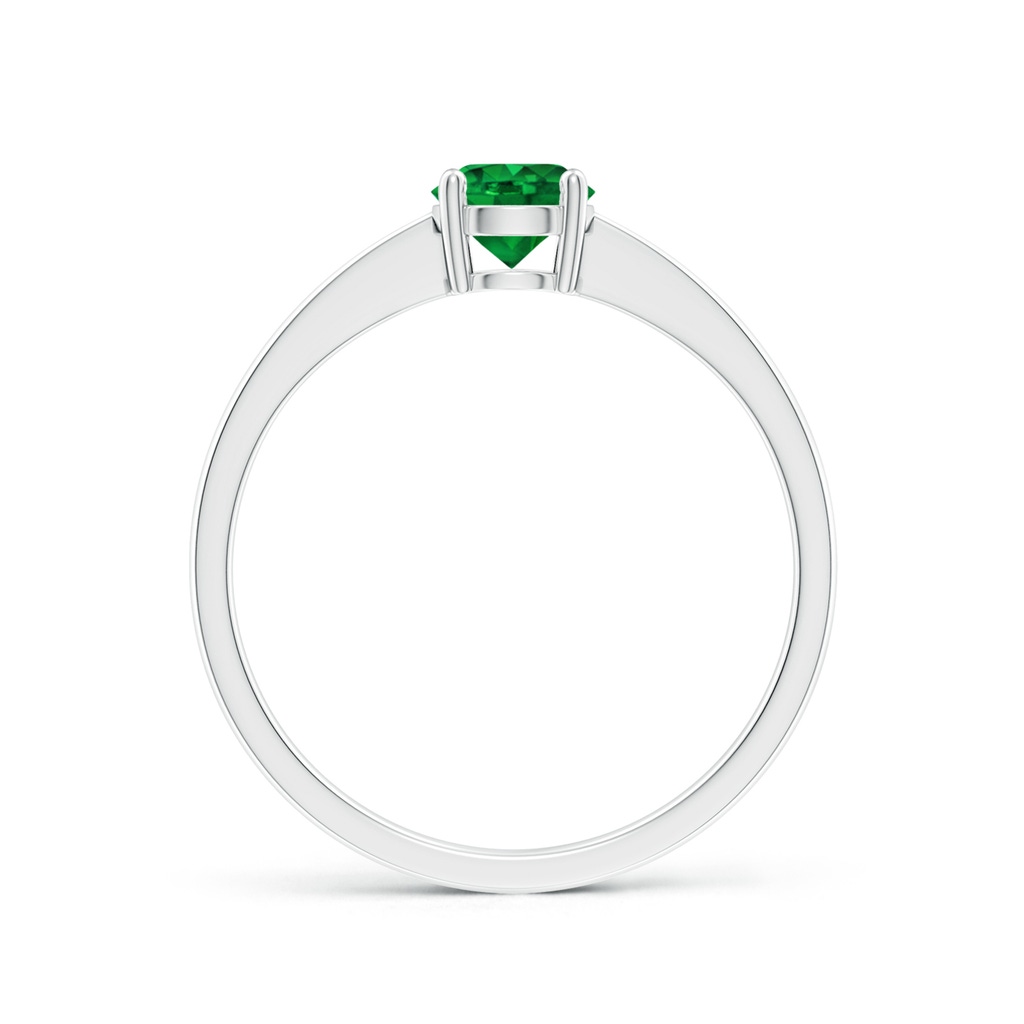 5mm AAAA Reverse Tapered Shank Emerald Solitaire Ring in P950 Platinum - side 199