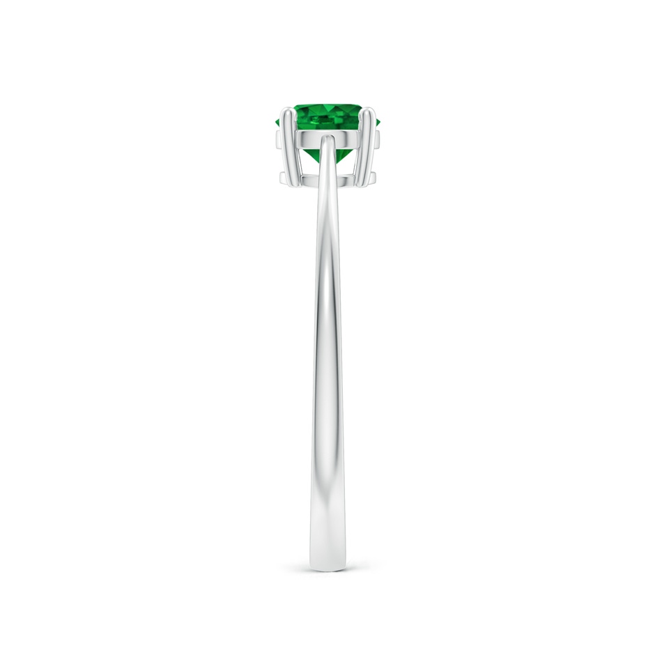 5mm AAAA Reverse Tapered Shank Emerald Solitaire Ring in P950 Platinum side 299