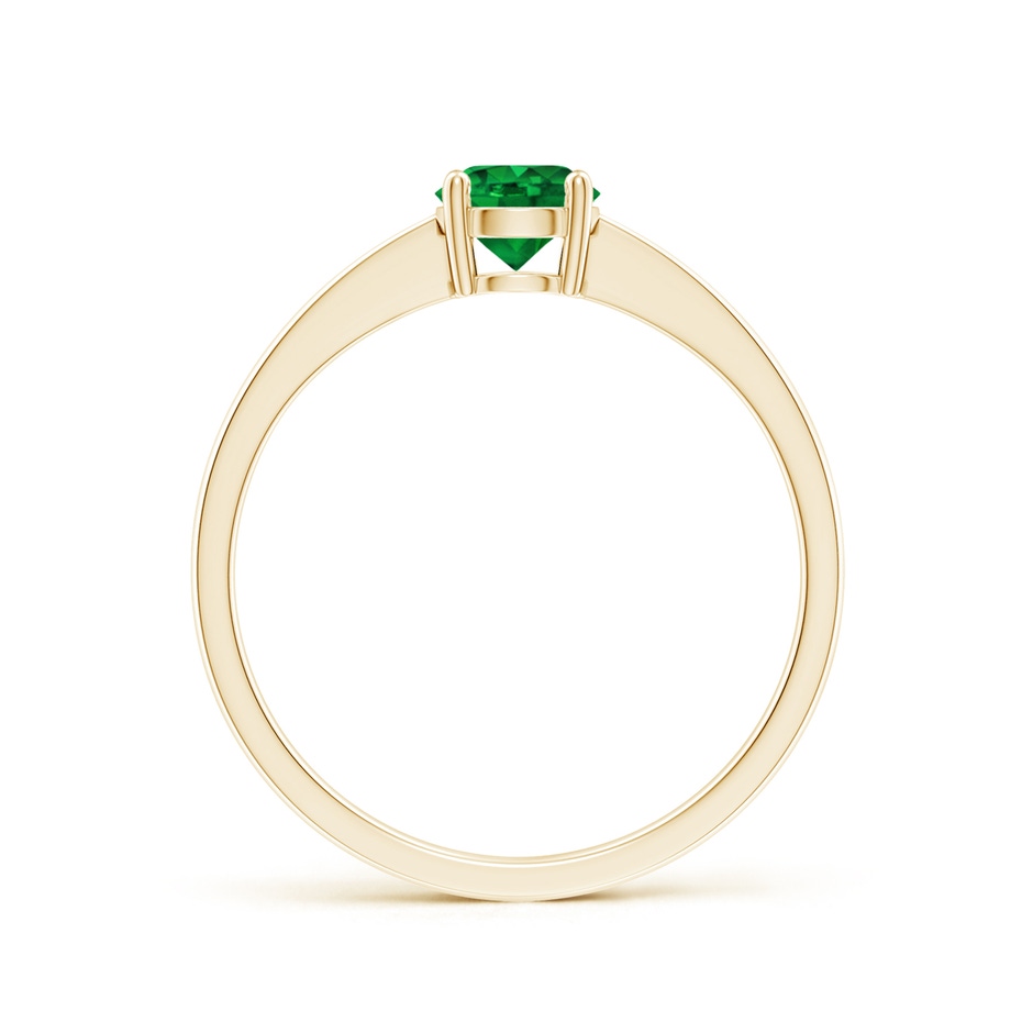 5mm AAAA Reverse Tapered Shank Emerald Solitaire Ring in Yellow Gold side 199