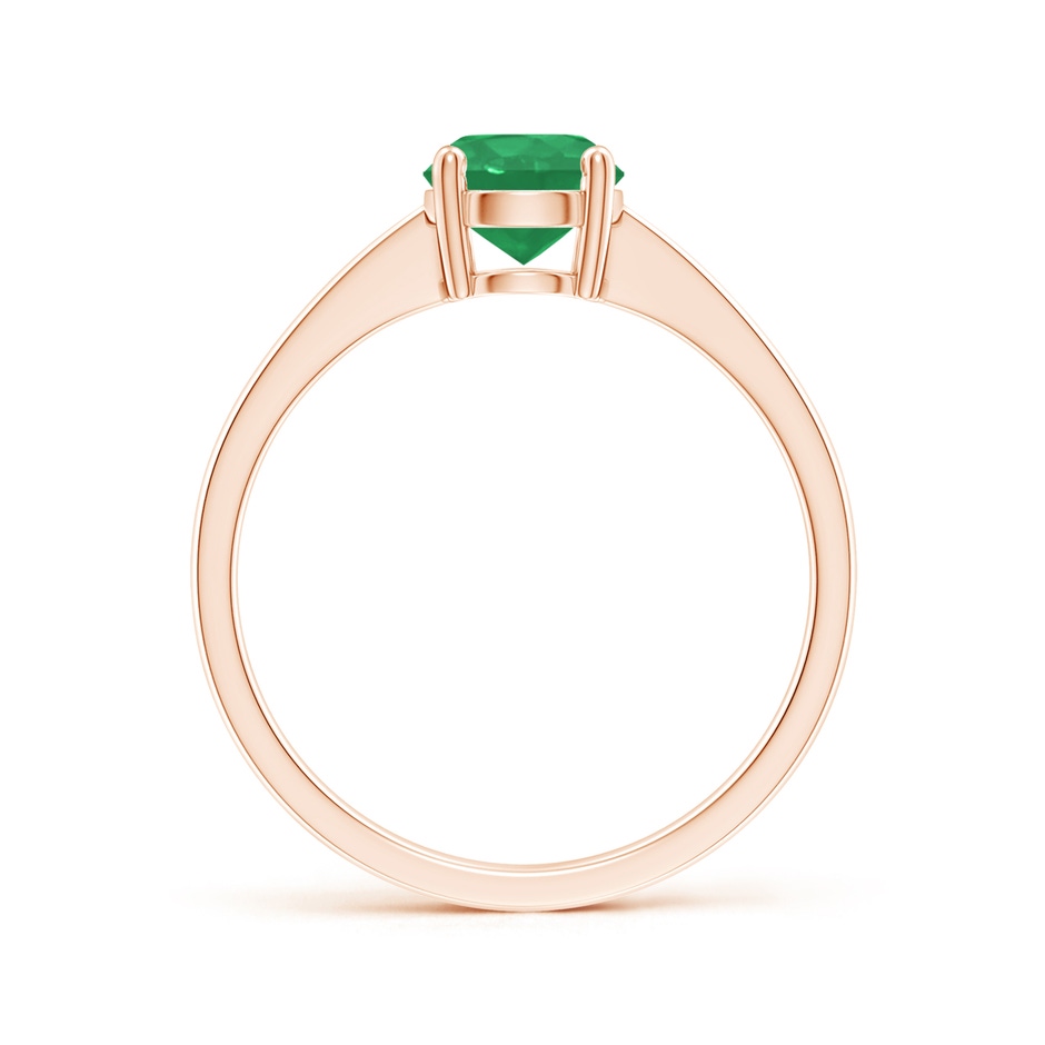 6mm A Reverse Tapered Shank Emerald Solitaire Ring in Rose Gold side 199
