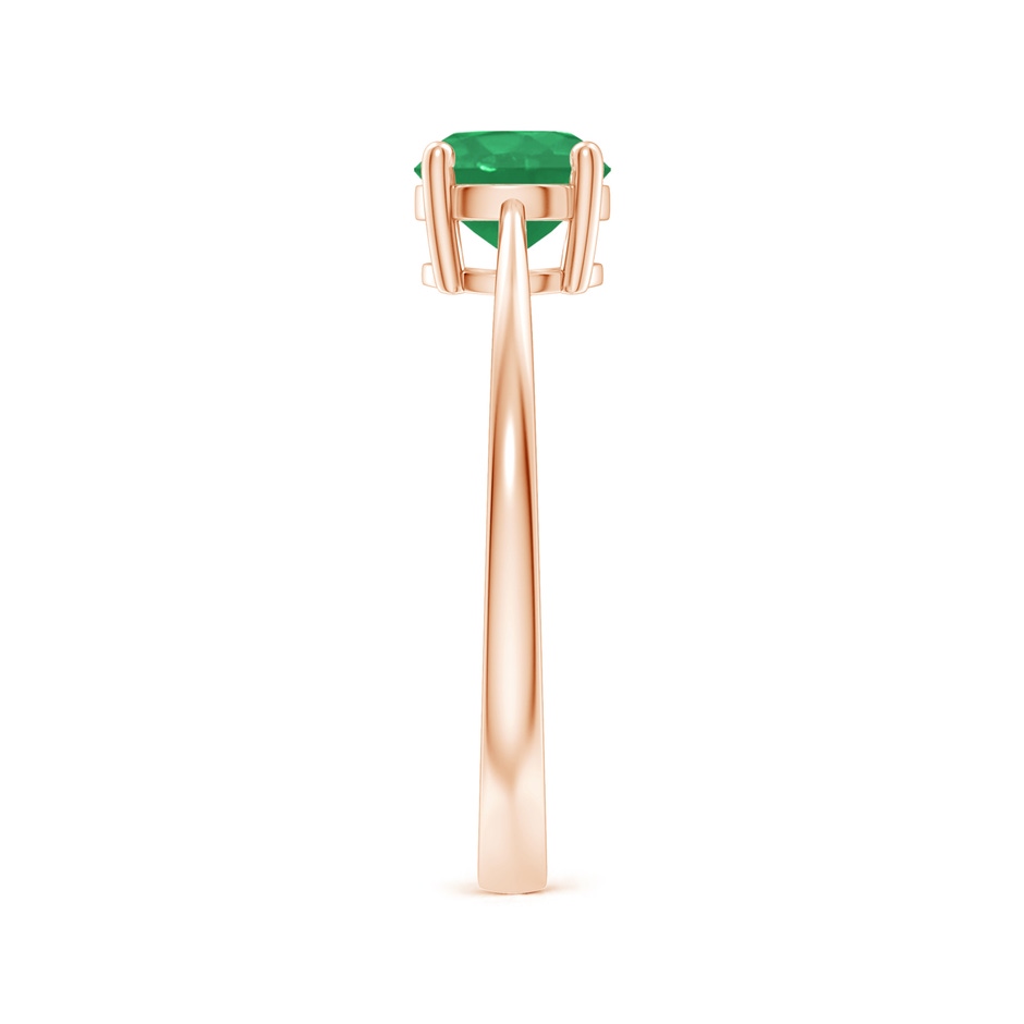 6mm A Reverse Tapered Shank Emerald Solitaire Ring in Rose Gold side 299