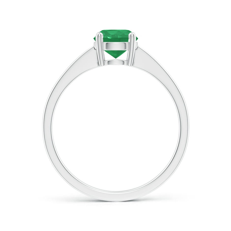 6mm A Reverse Tapered Shank Emerald Solitaire Ring in White Gold side 199