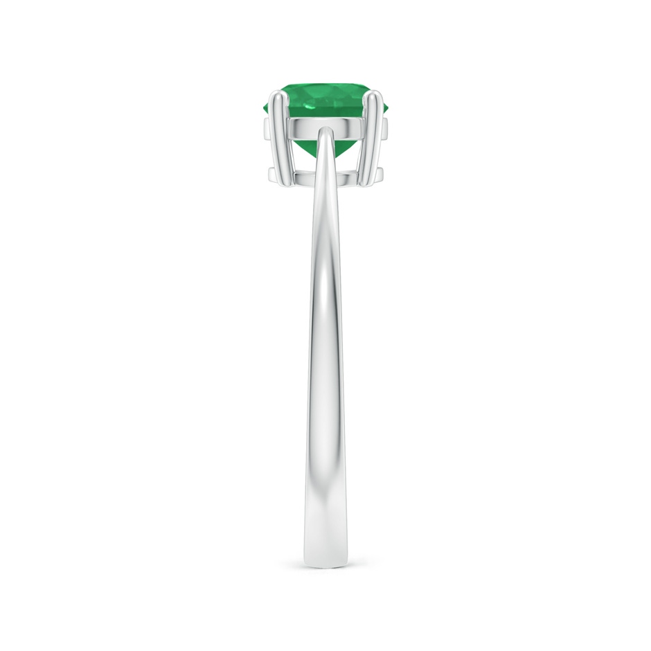 6mm A Reverse Tapered Shank Emerald Solitaire Ring in White Gold side 299