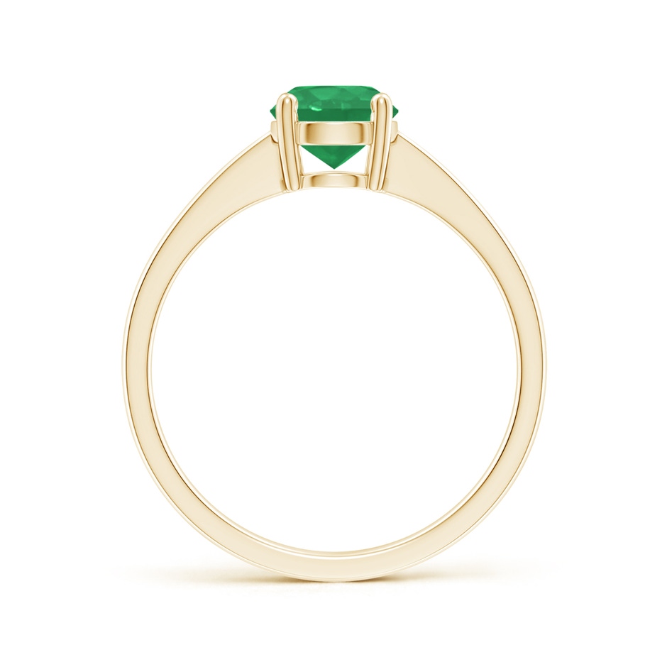 6mm A Reverse Tapered Shank Emerald Solitaire Ring in Yellow Gold side 199