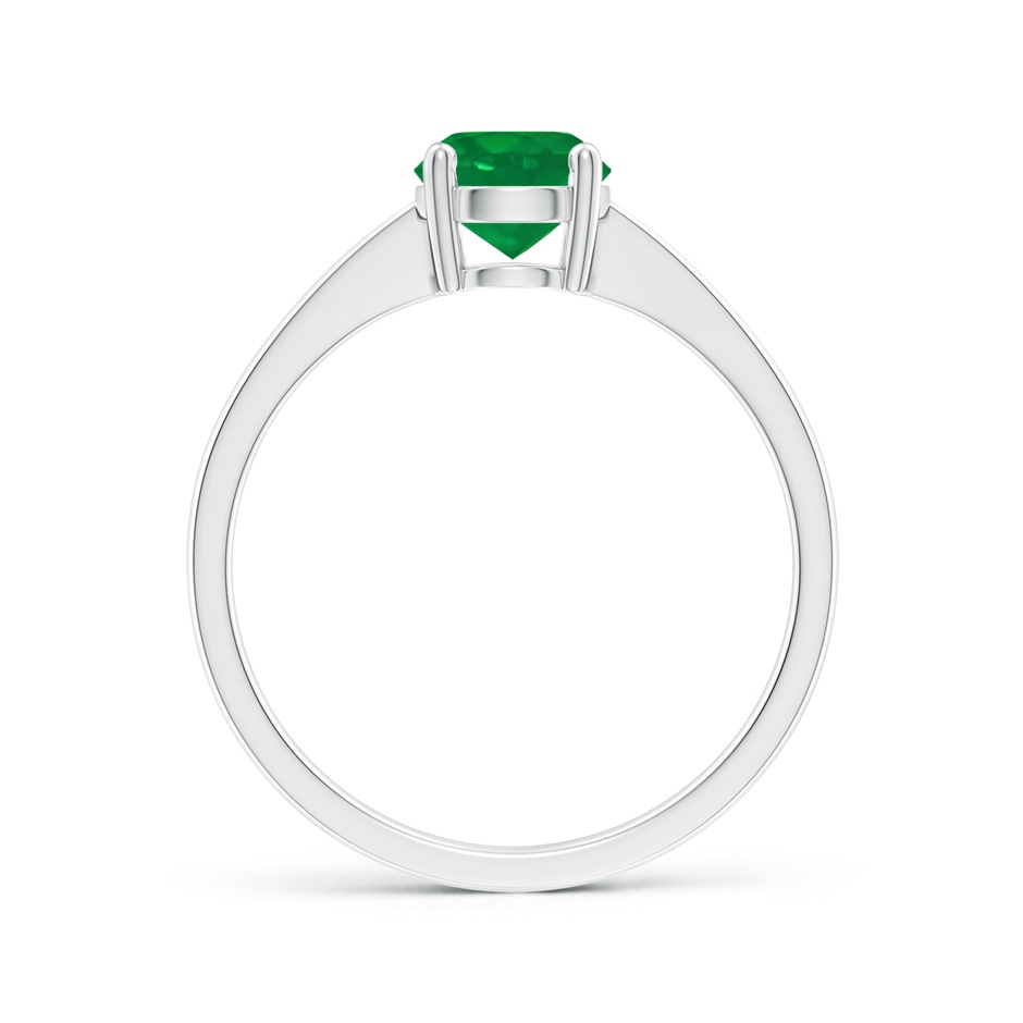 6mm AA Reverse Tapered Shank Emerald Solitaire Ring in White Gold side 199