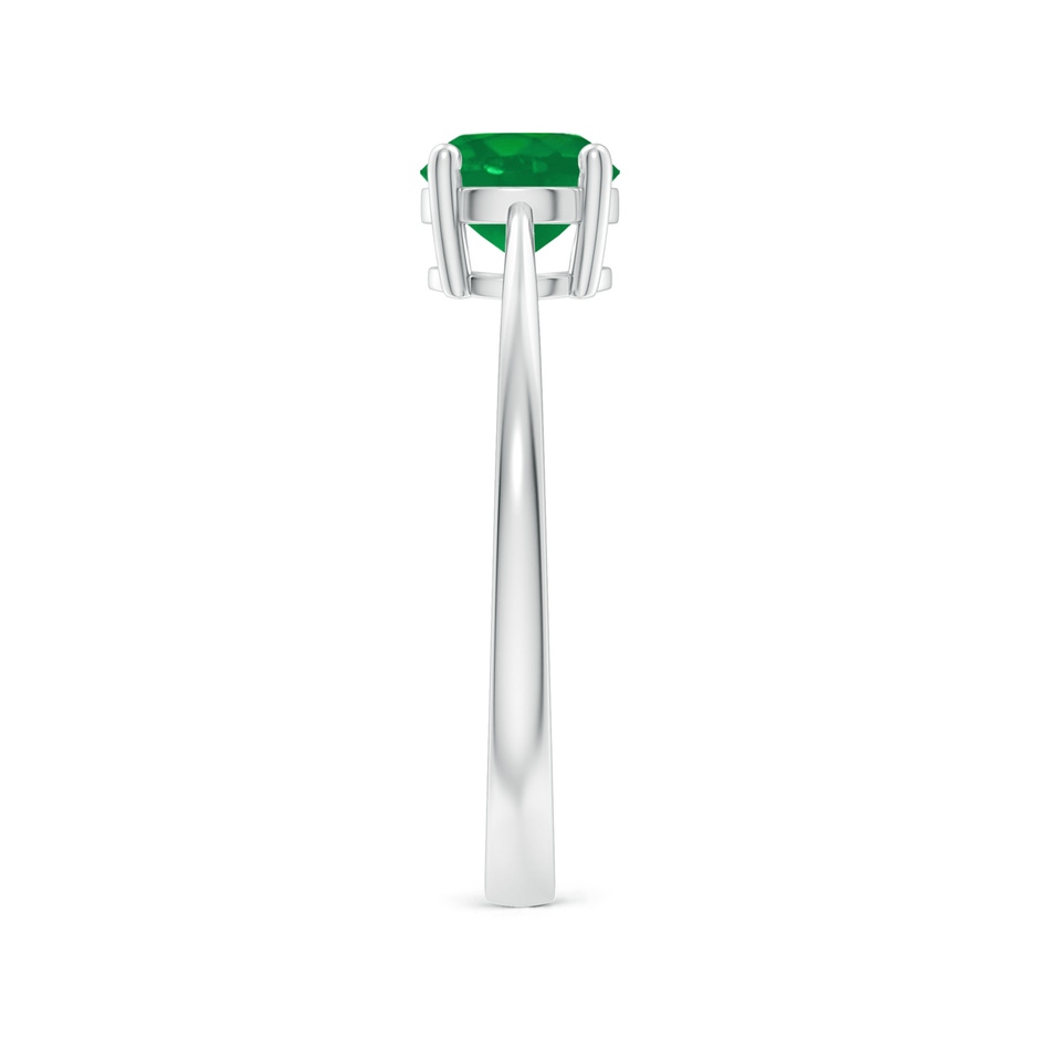 6mm AA Reverse Tapered Shank Emerald Solitaire Ring in White Gold side 299