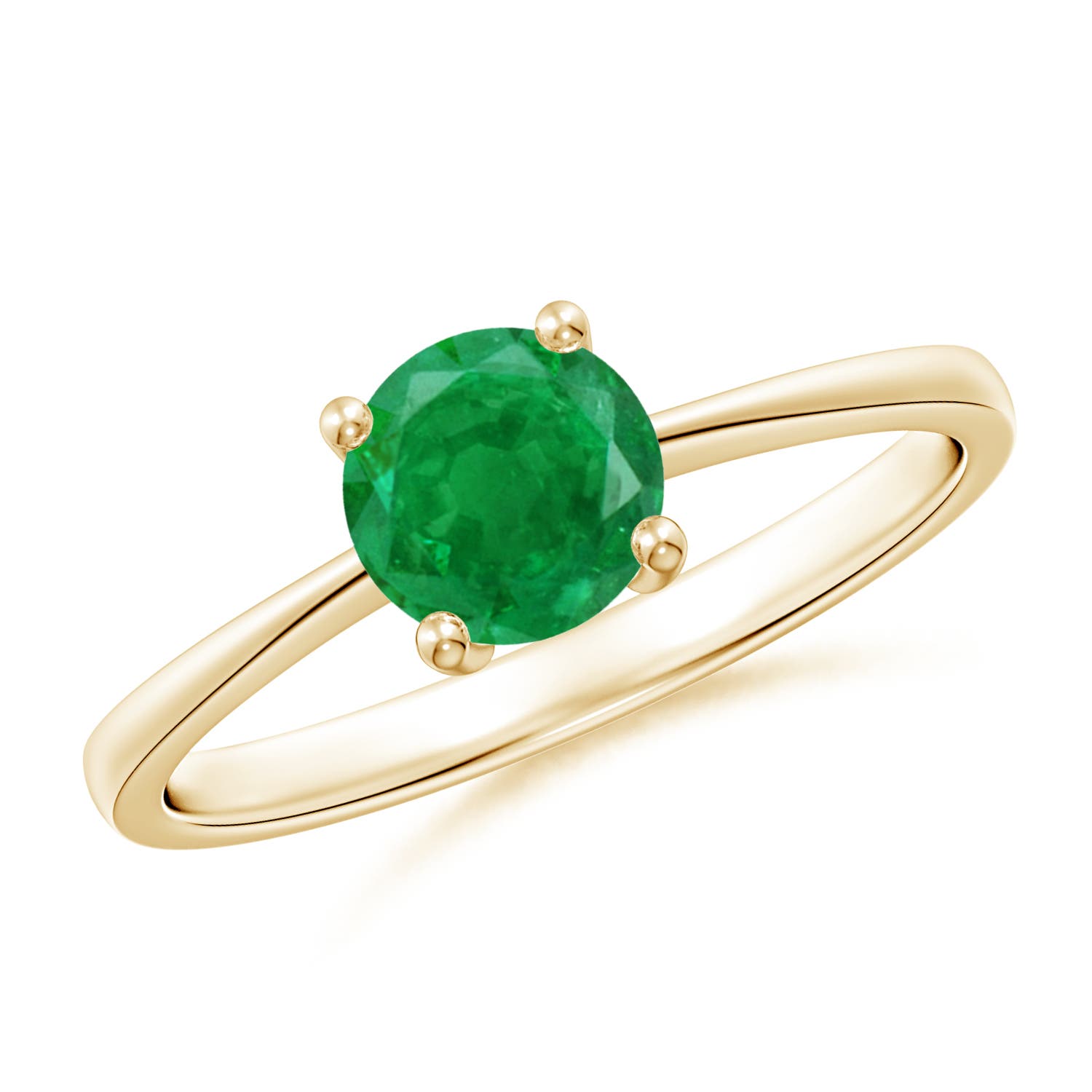 AA - Emerald / 0.75 CT / 14 KT Yellow Gold