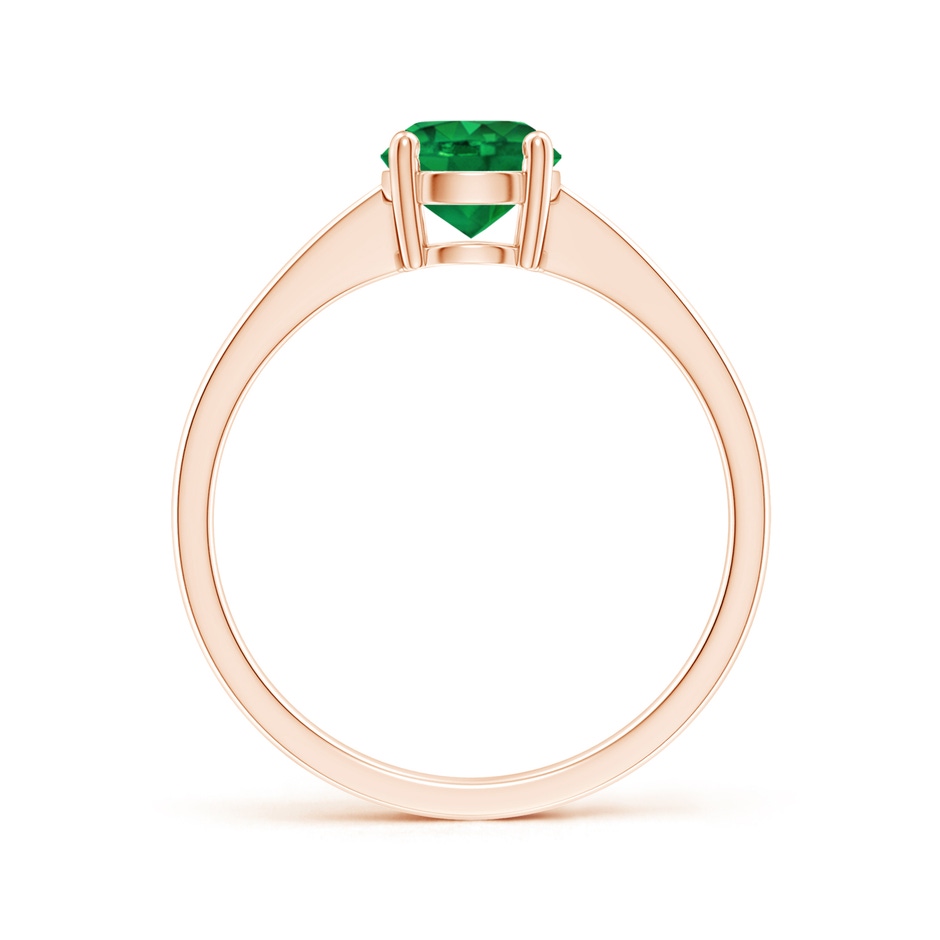 6mm AAA Reverse Tapered Shank Emerald Solitaire Ring in Rose Gold side 199