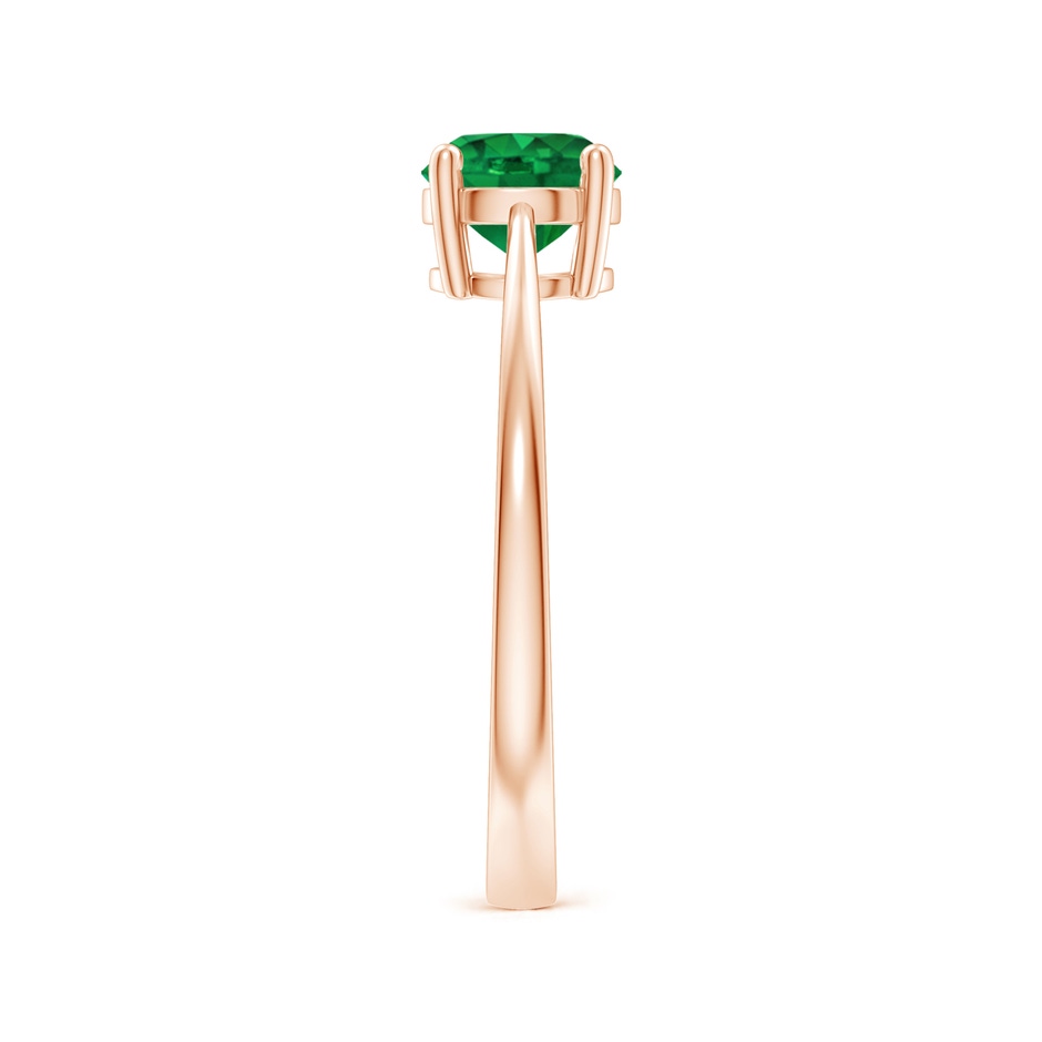 6mm AAA Reverse Tapered Shank Emerald Solitaire Ring in Rose Gold side 299