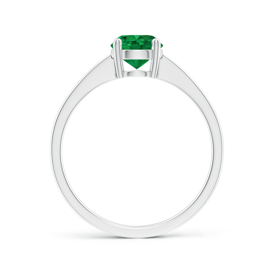 6mm AAA Reverse Tapered Shank Emerald Solitaire Ring in White Gold side 199