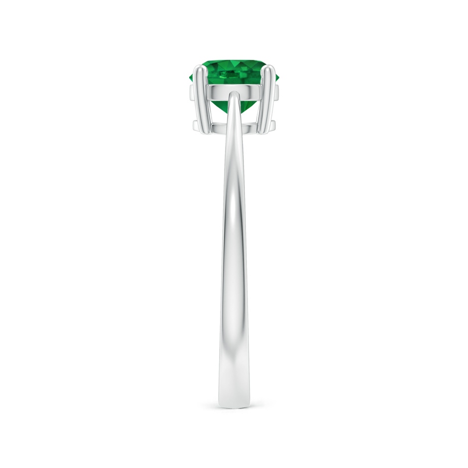 6mm AAA Reverse Tapered Shank Emerald Solitaire Ring in White Gold side 299