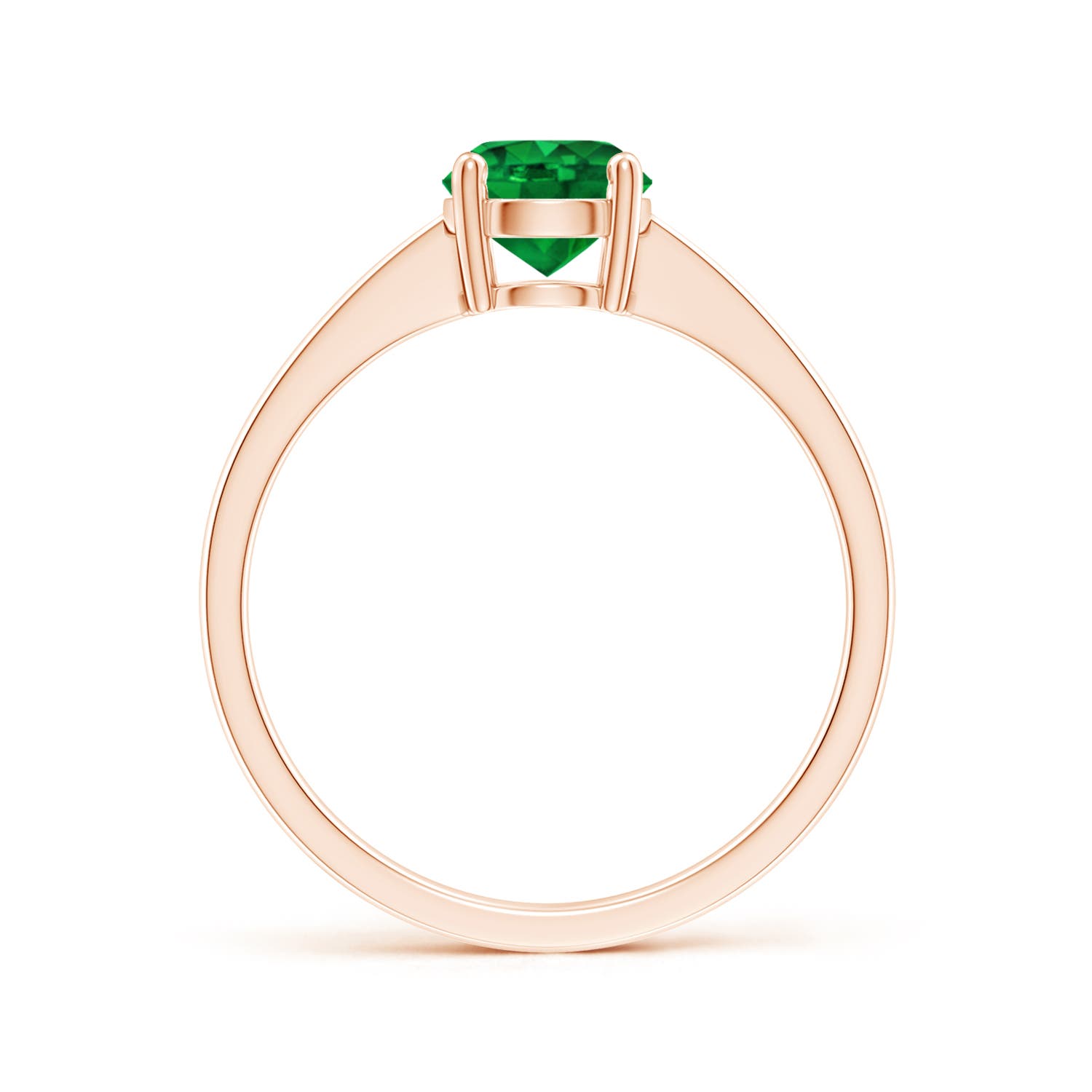 Premium - Lab-Grown Emerald / 0.75 CT / 18 KT Rose Gold