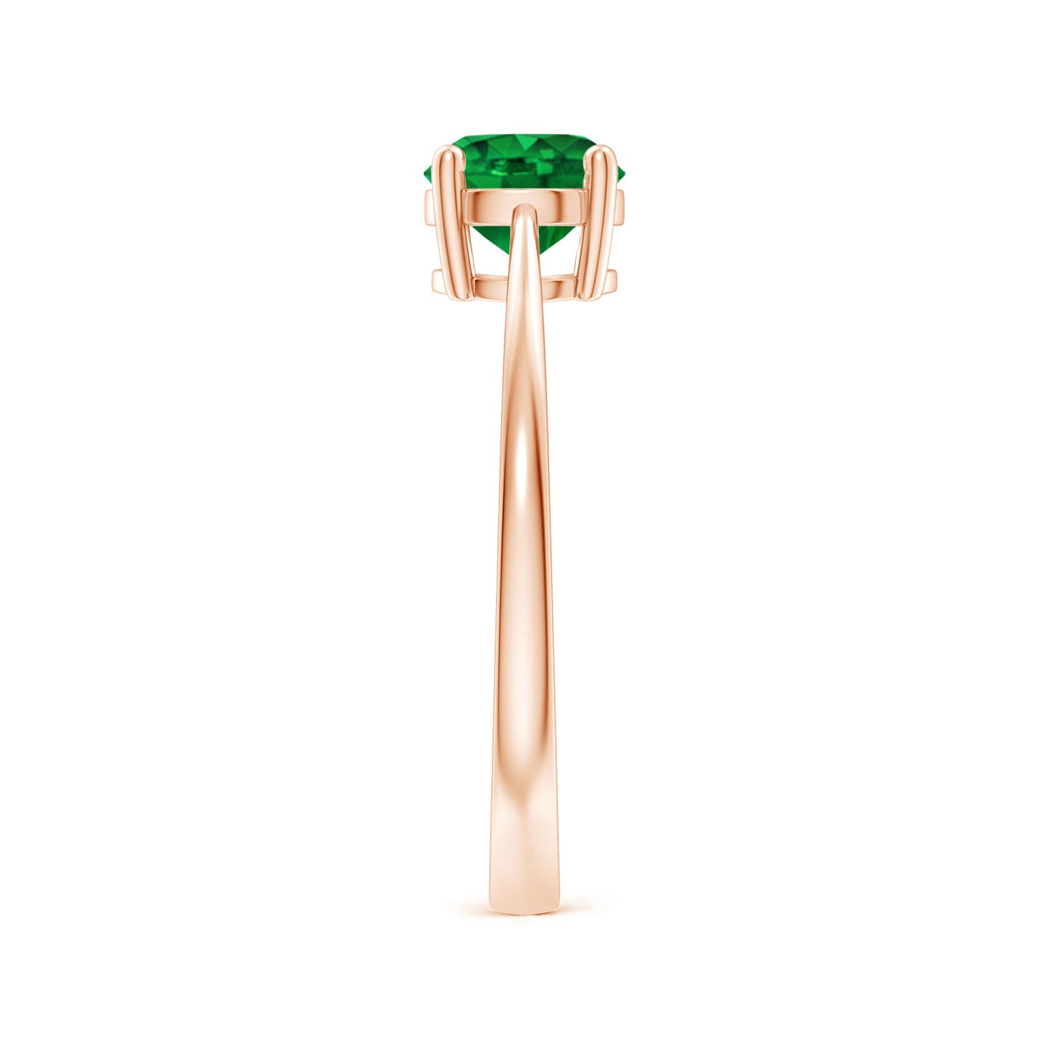 Premium - Lab-Grown Emerald / 0.75 CT / 18 KT Rose Gold