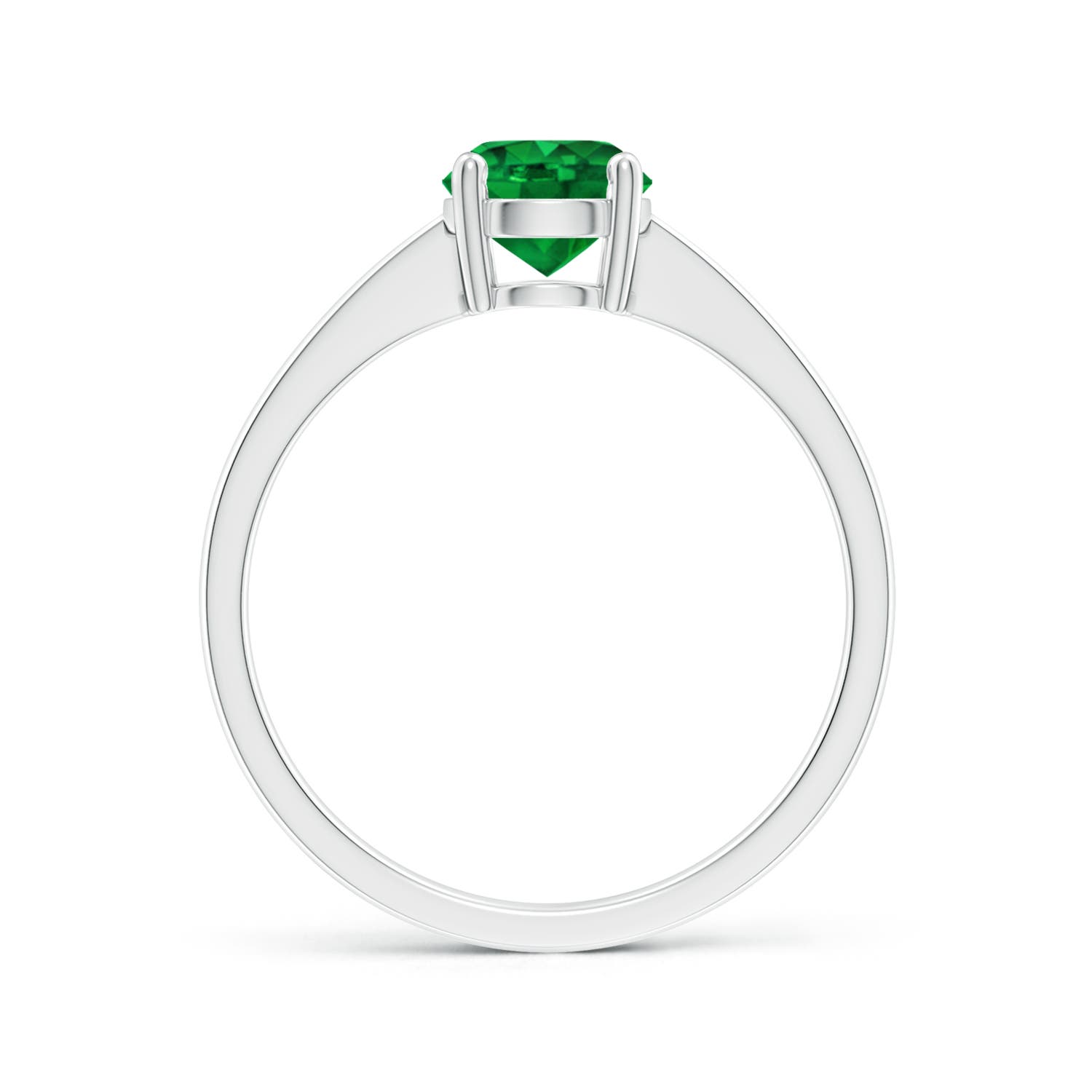 Premium - Lab-Grown Emerald / 0.75 CT / 18 KT White Gold