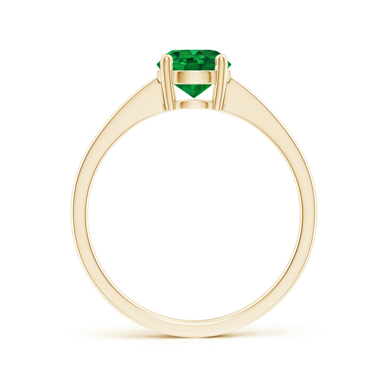 Premium - Lab-Grown Emerald / 0.75 CT / 18 KT Yellow Gold