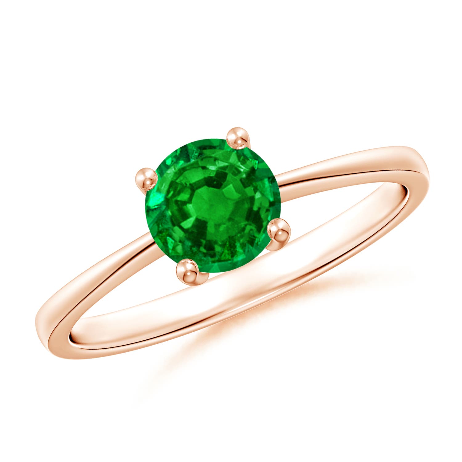 AAAA - Emerald / 0.75 CT / 14 KT Rose Gold