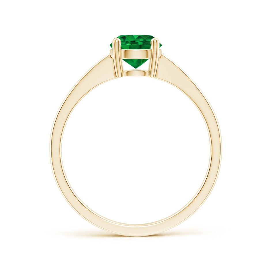 6mm AAAA Reverse Tapered Shank Emerald Solitaire Ring in Yellow Gold side 199