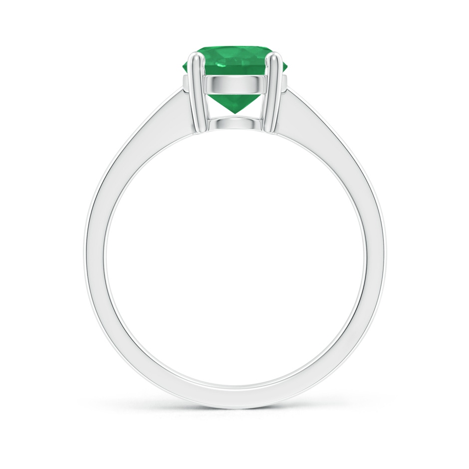 7mm A Reverse Tapered Shank Emerald Solitaire Ring in P950 Platinum side 199
