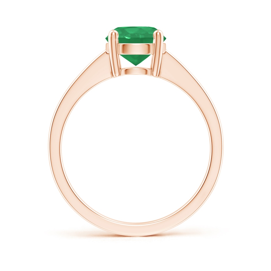 7mm A Reverse Tapered Shank Emerald Solitaire Ring in Rose Gold side 199