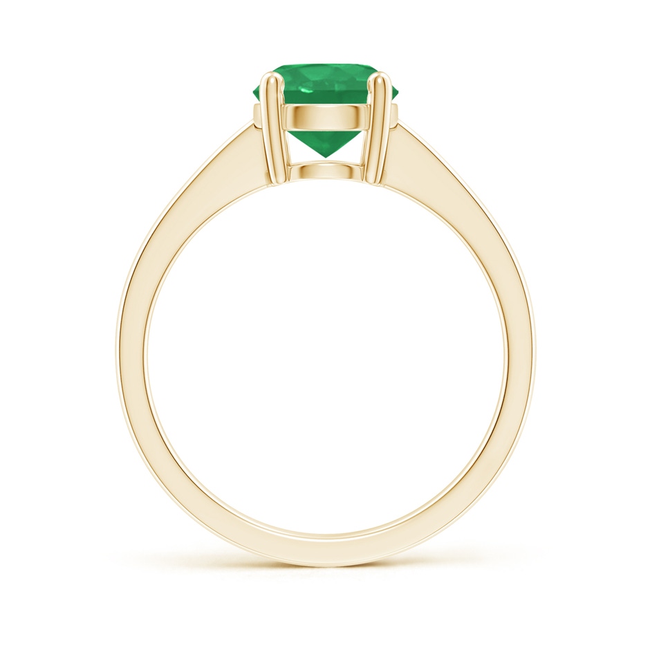 7mm A Reverse Tapered Shank Emerald Solitaire Ring in Yellow Gold side 199