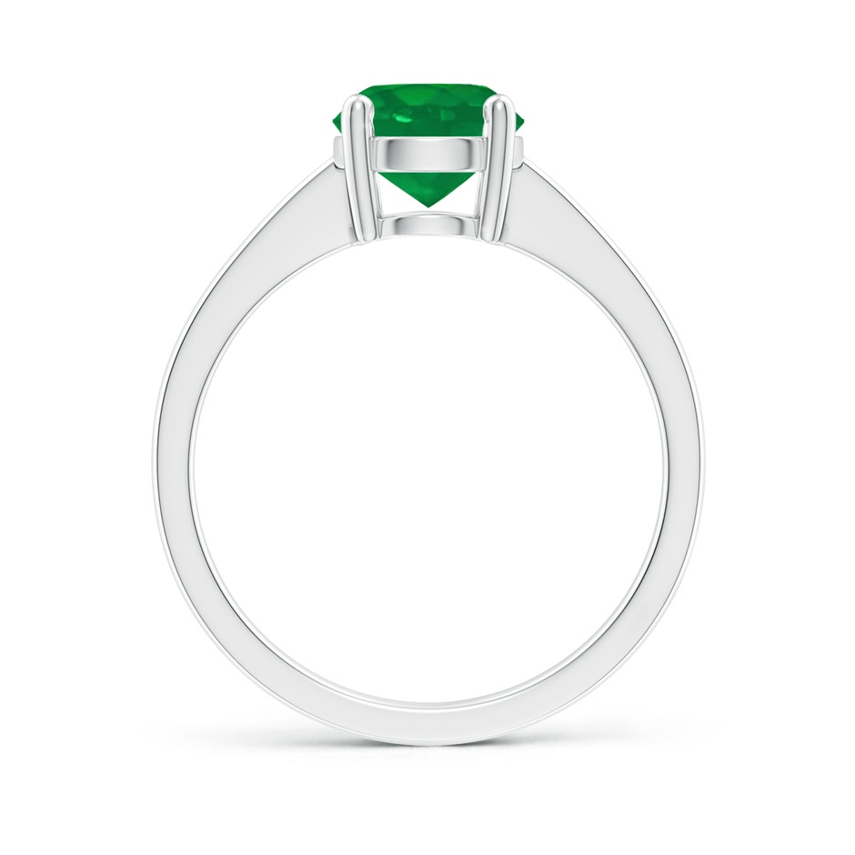 7mm AA Reverse Tapered Shank Emerald Solitaire Ring in White Gold side 199