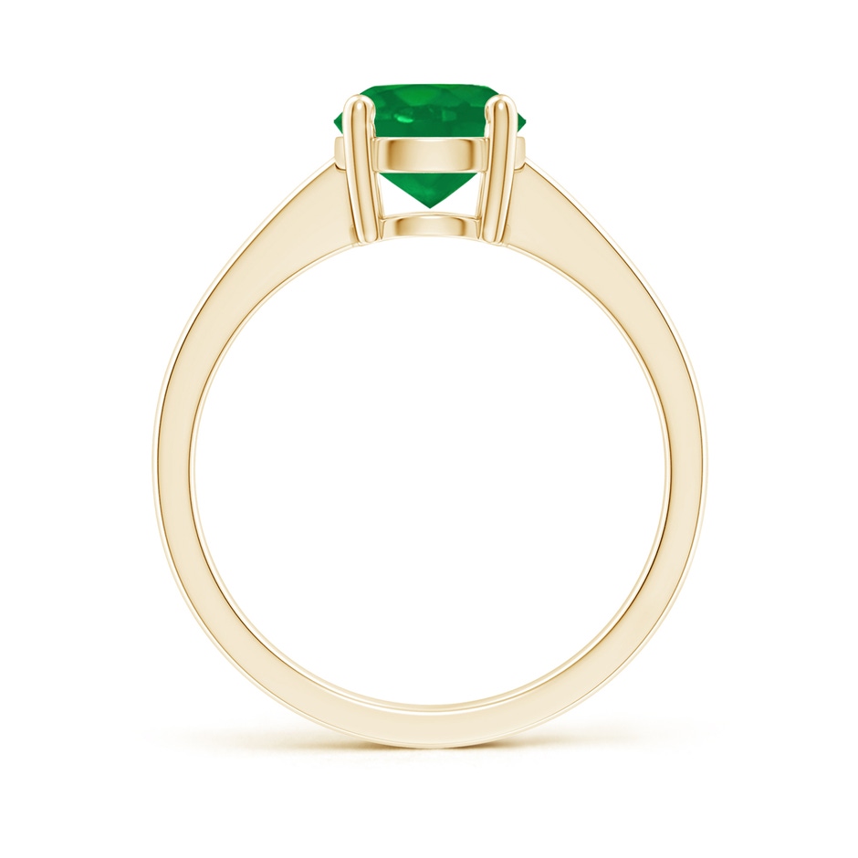 7mm AA Reverse Tapered Shank Emerald Solitaire Ring in Yellow Gold side 199