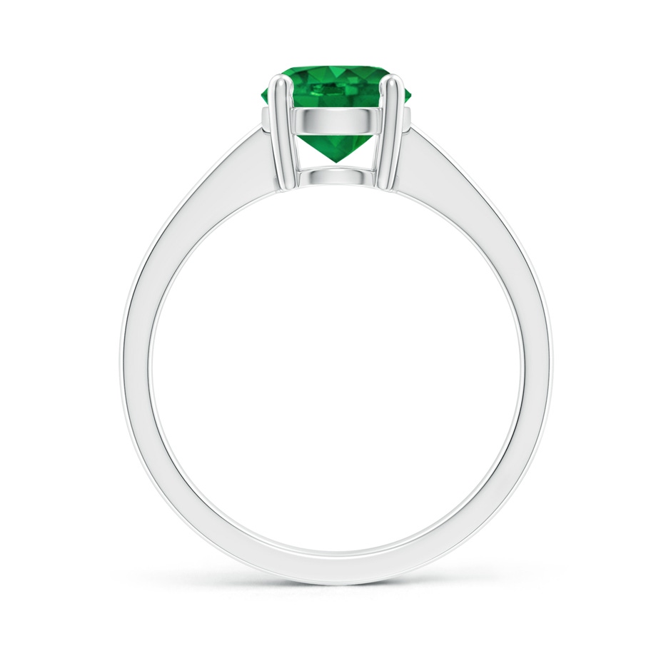 7mm AAA Reverse Tapered Shank Emerald Solitaire Ring in P950 Platinum side 199