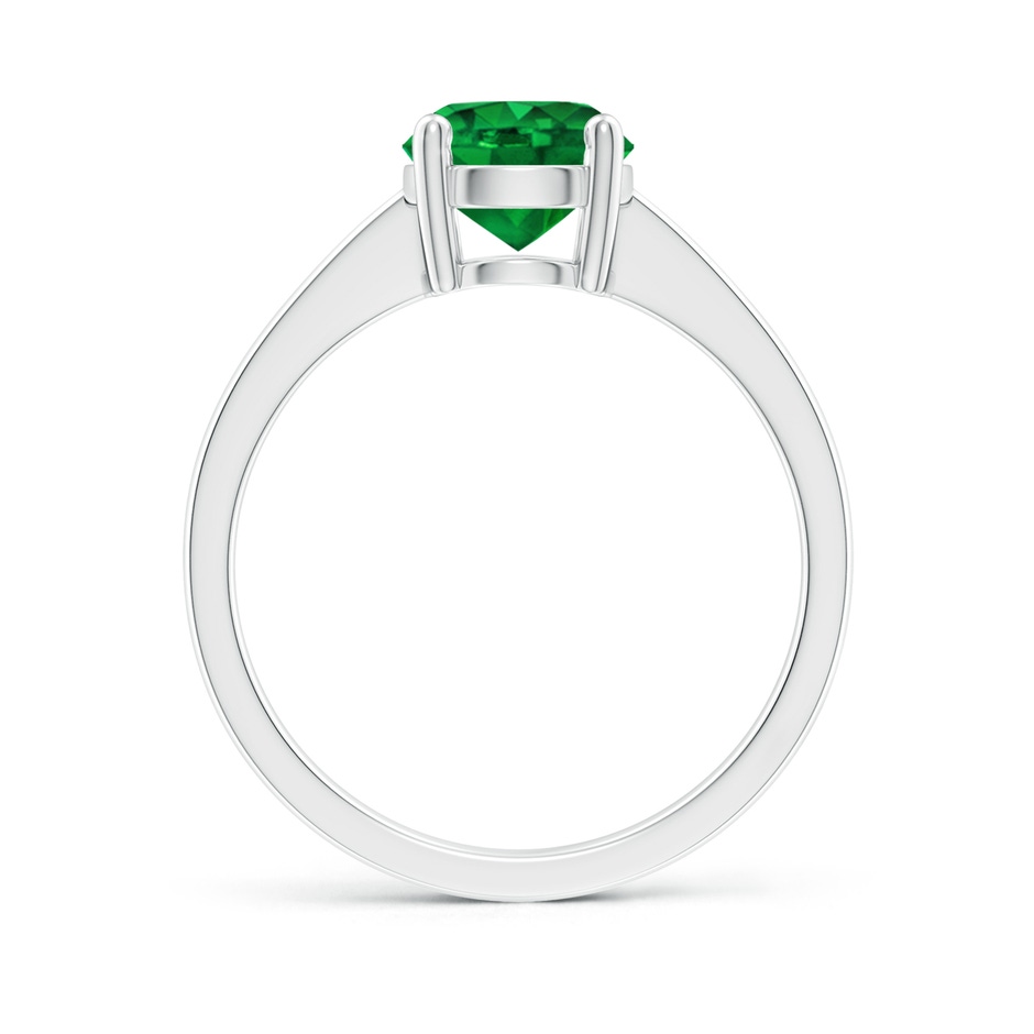 7mm AAAA Reverse Tapered Shank Emerald Solitaire Ring in White Gold side 199