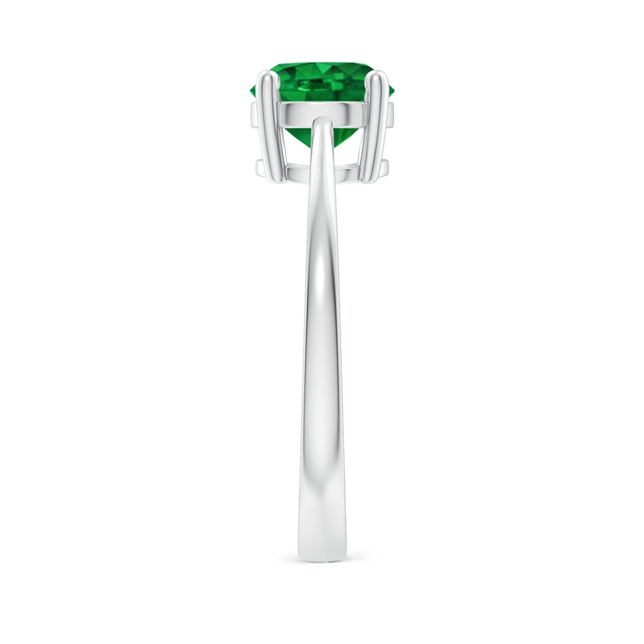 7mm AAAA Reverse Tapered Shank Emerald Solitaire Ring in White Gold side 299