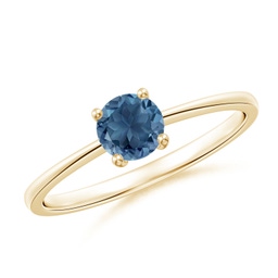 Classic Yellow Gold London Blue Topaz Rings