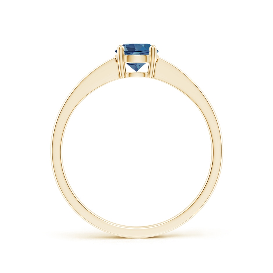 5mm A Reverse Tapered Shank London Blue Topaz Solitaire Ring in Yellow Gold side 199