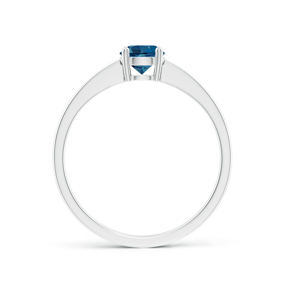 5mm AAA Reverse Tapered Shank London Blue Topaz Solitaire Ring in P950 Platinum side 199