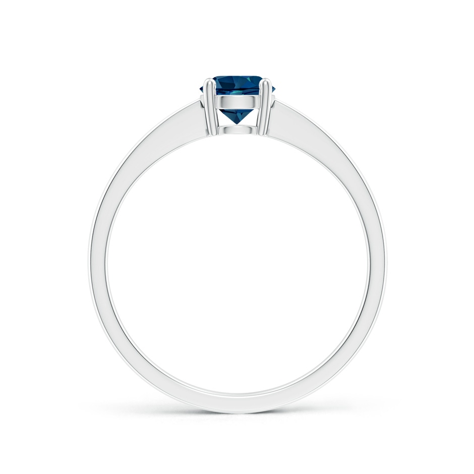 5mm AAAA Reverse Tapered Shank London Blue Topaz Solitaire Ring in S999 Silver side 199