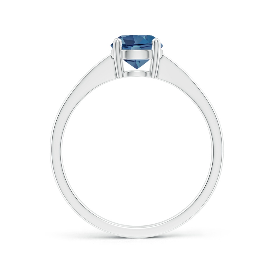6mm A Reverse Tapered Shank London Blue Topaz Solitaire Ring in 18K White Gold side 199