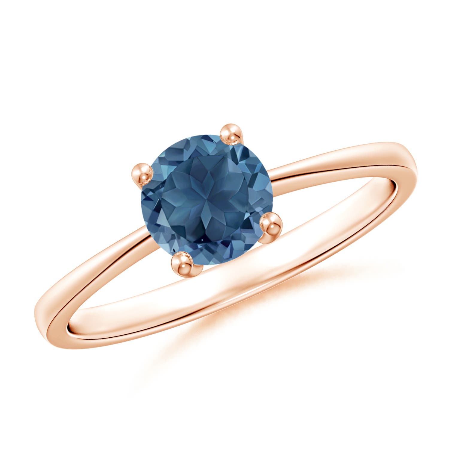 A - London Blue Topaz / 0.95 CT / 14 KT Rose Gold