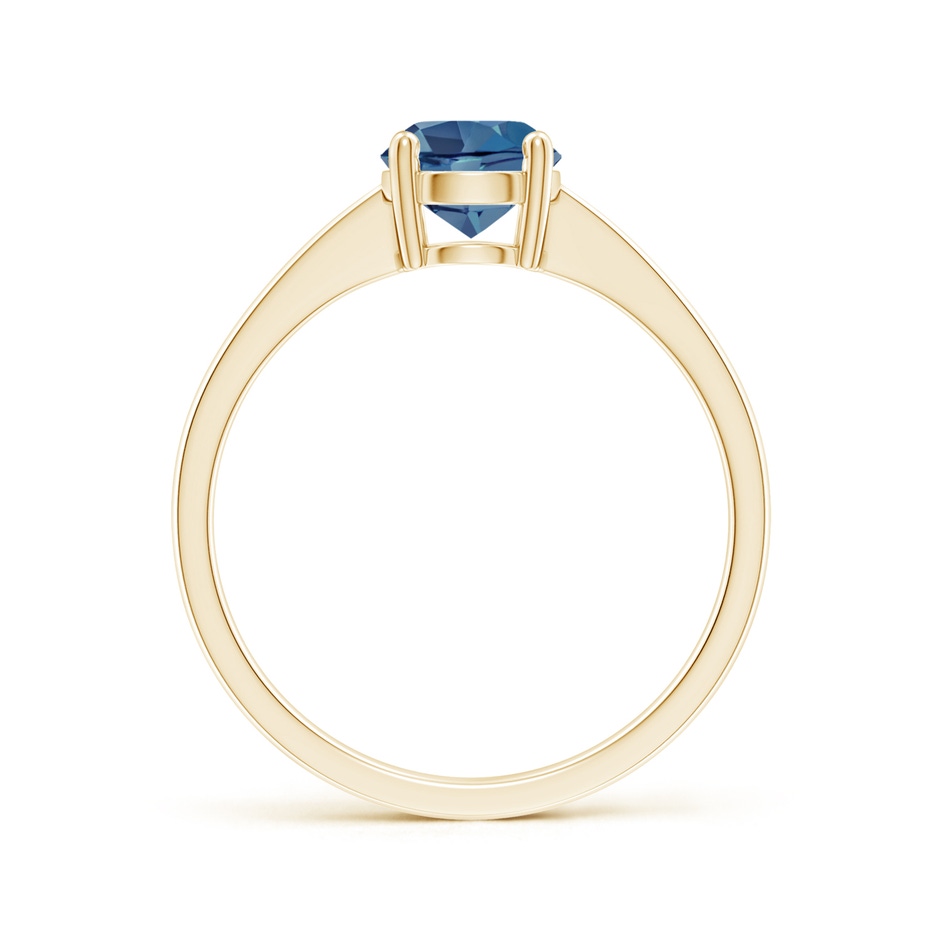 6mm A Reverse Tapered Shank London Blue Topaz Solitaire Ring in Yellow Gold side 199