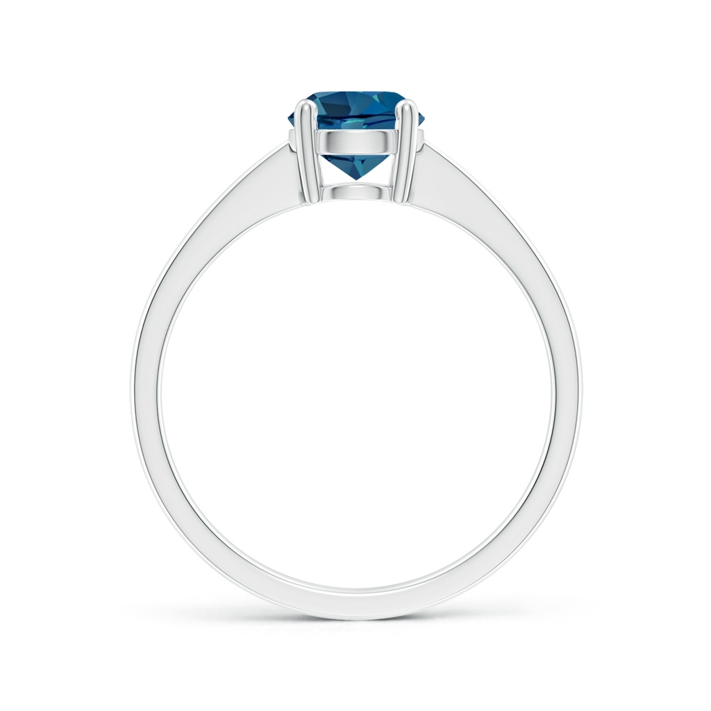 6mm AAA Reverse Tapered Shank London Blue Topaz Solitaire Ring in P950 Platinum - side 199