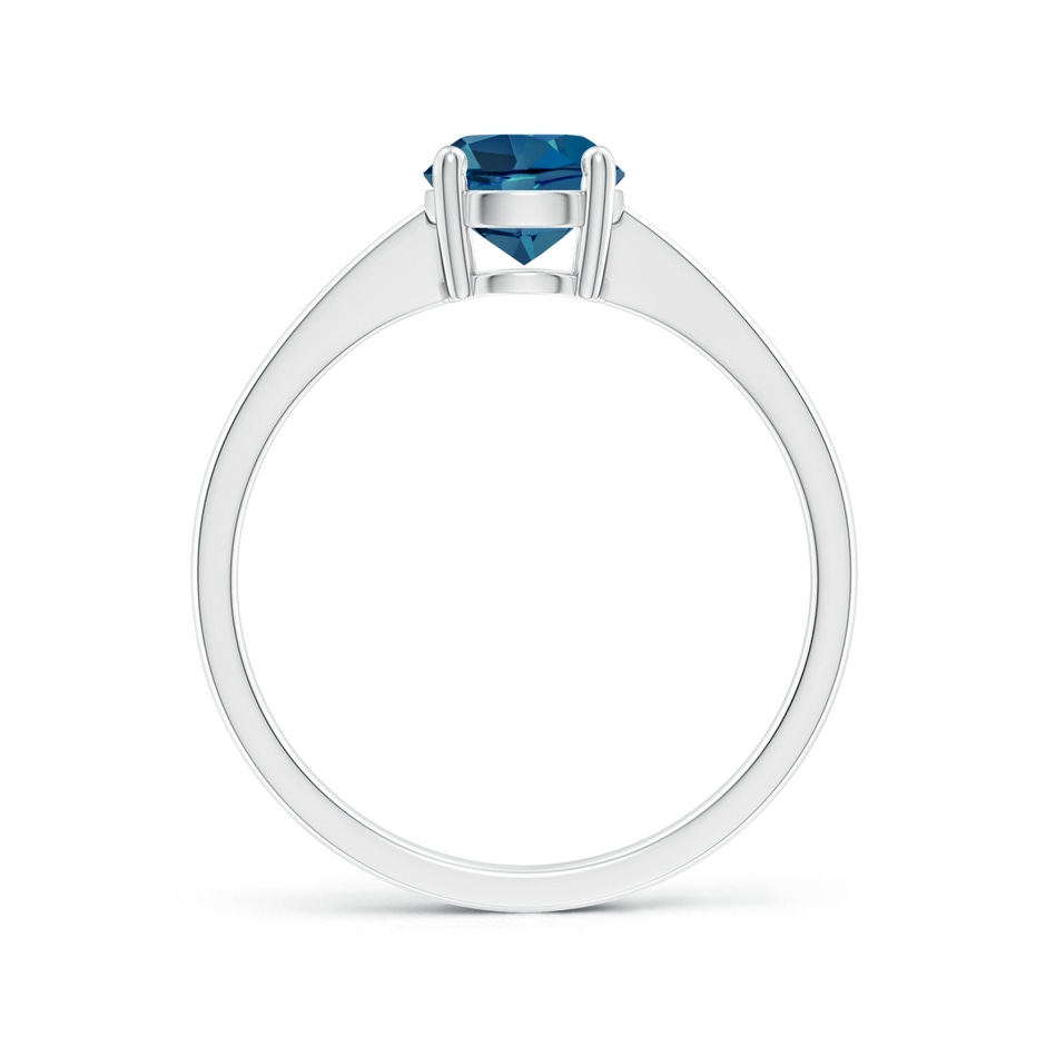 6mm AAA Reverse Tapered Shank London Blue Topaz Solitaire Ring in P950 Platinum side 199