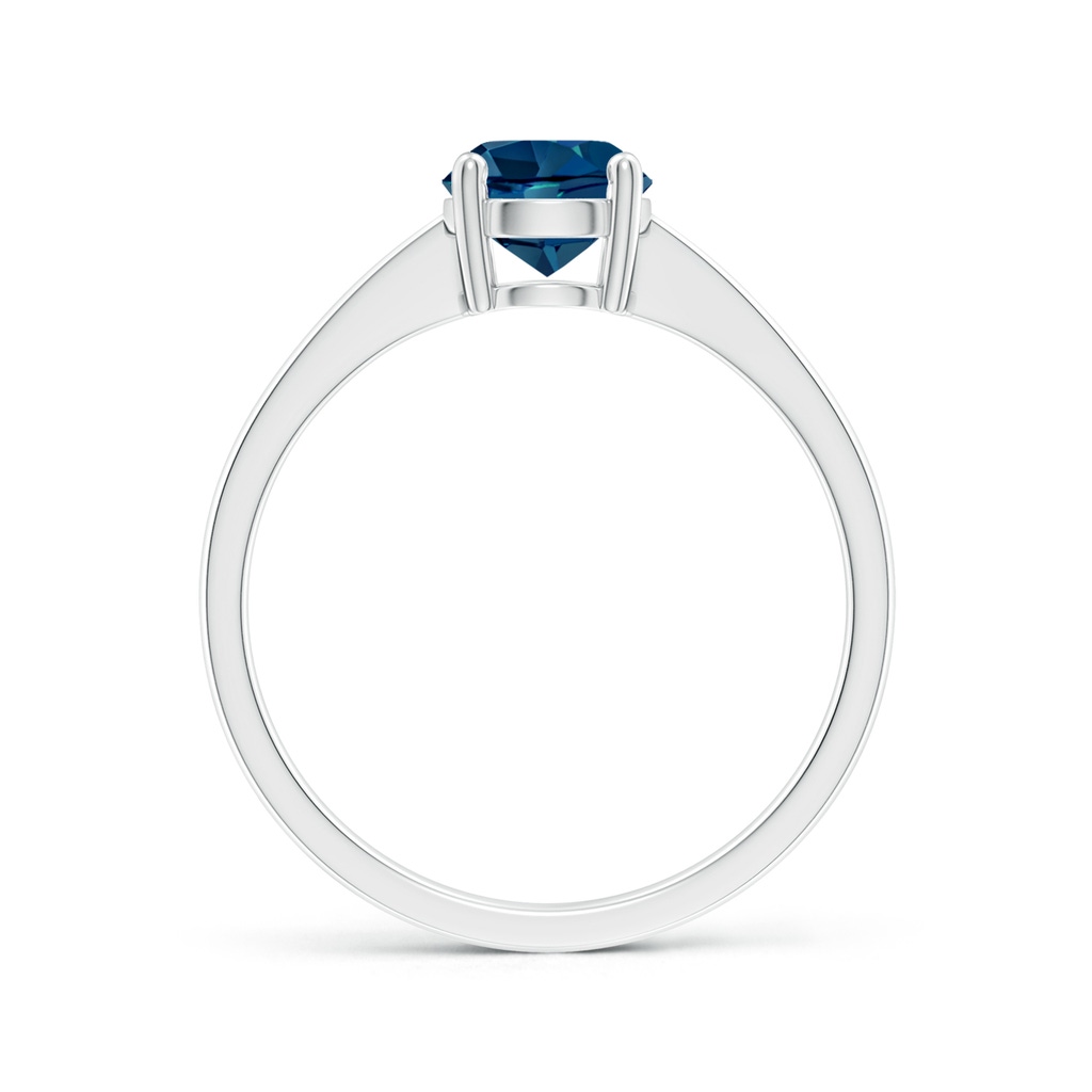 6mm AAAA Reverse Tapered Shank London Blue Topaz Solitaire Ring in White Gold - side 199