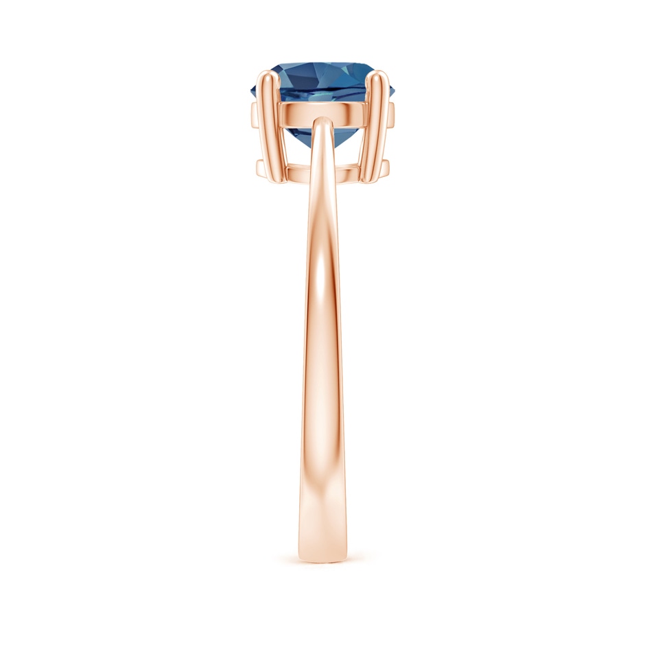 7mm A Reverse Tapered Shank London Blue Topaz Solitaire Ring in 18K Rose Gold side 299