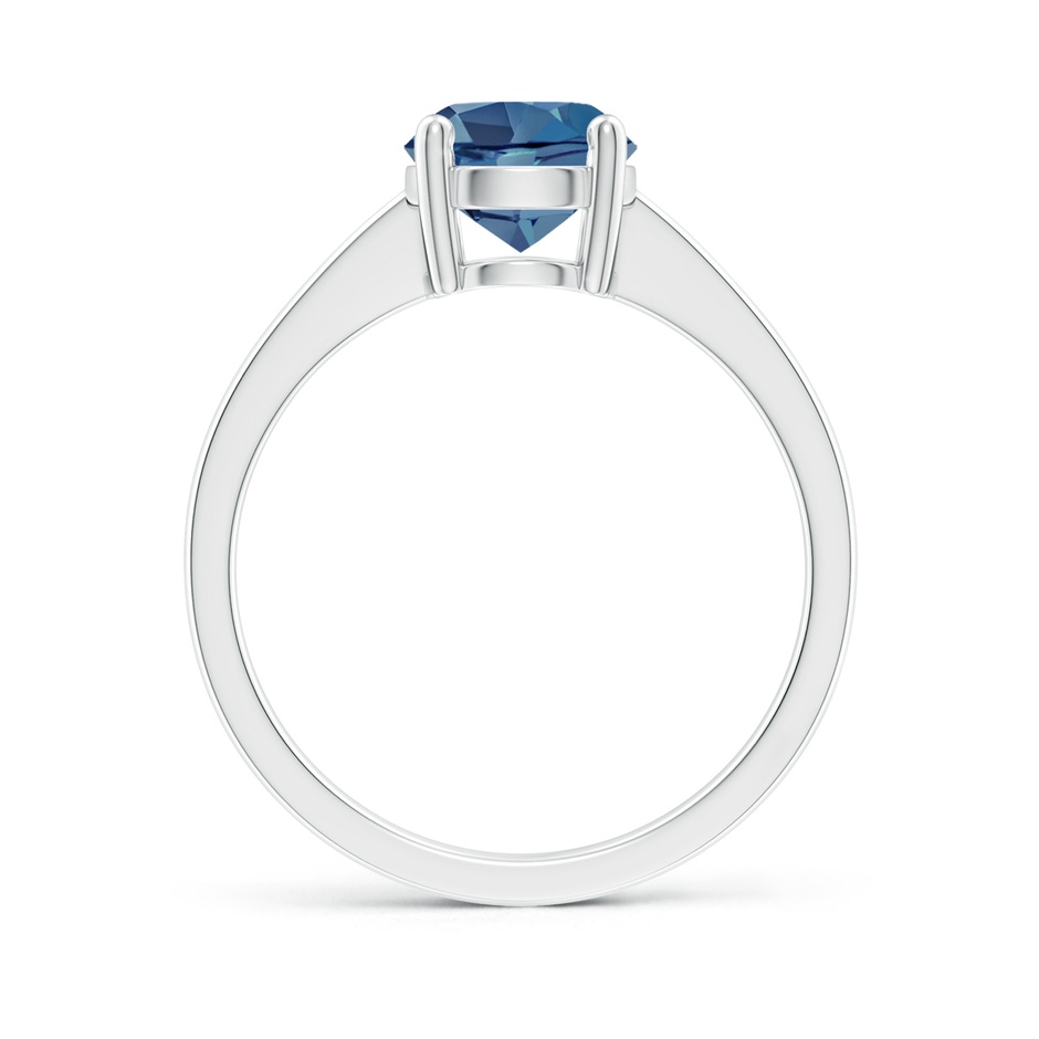 7mm A Reverse Tapered Shank London Blue Topaz Solitaire Ring in 18K White Gold side 199