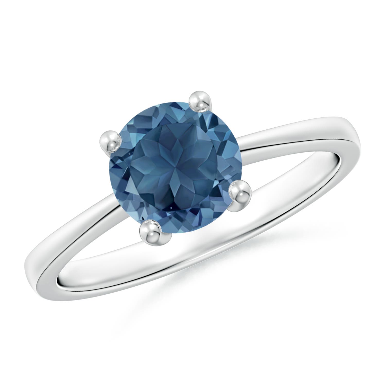 A - London Blue Topaz / 1.55 CT / 14 KT White Gold