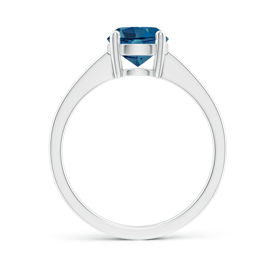 7mm AAA Reverse Tapered Shank London Blue Topaz Solitaire Ring in P950 Platinum side 199