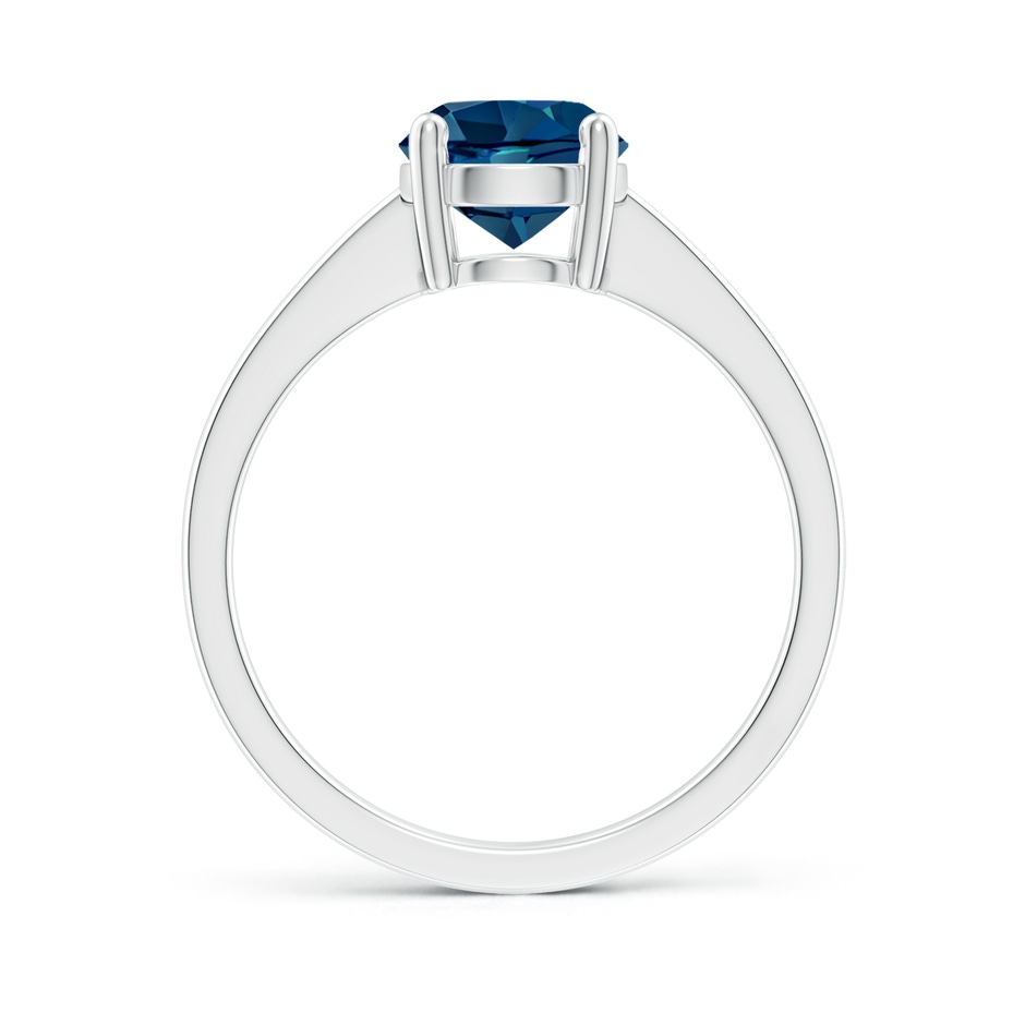 7mm AAAA Reverse Tapered Shank London Blue Topaz Solitaire Ring in P950 Platinum side 199