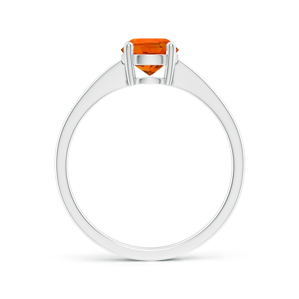 6mm AAA Reverse Tapered Shank Spessartite Solitaire Ring in White Gold Side-1