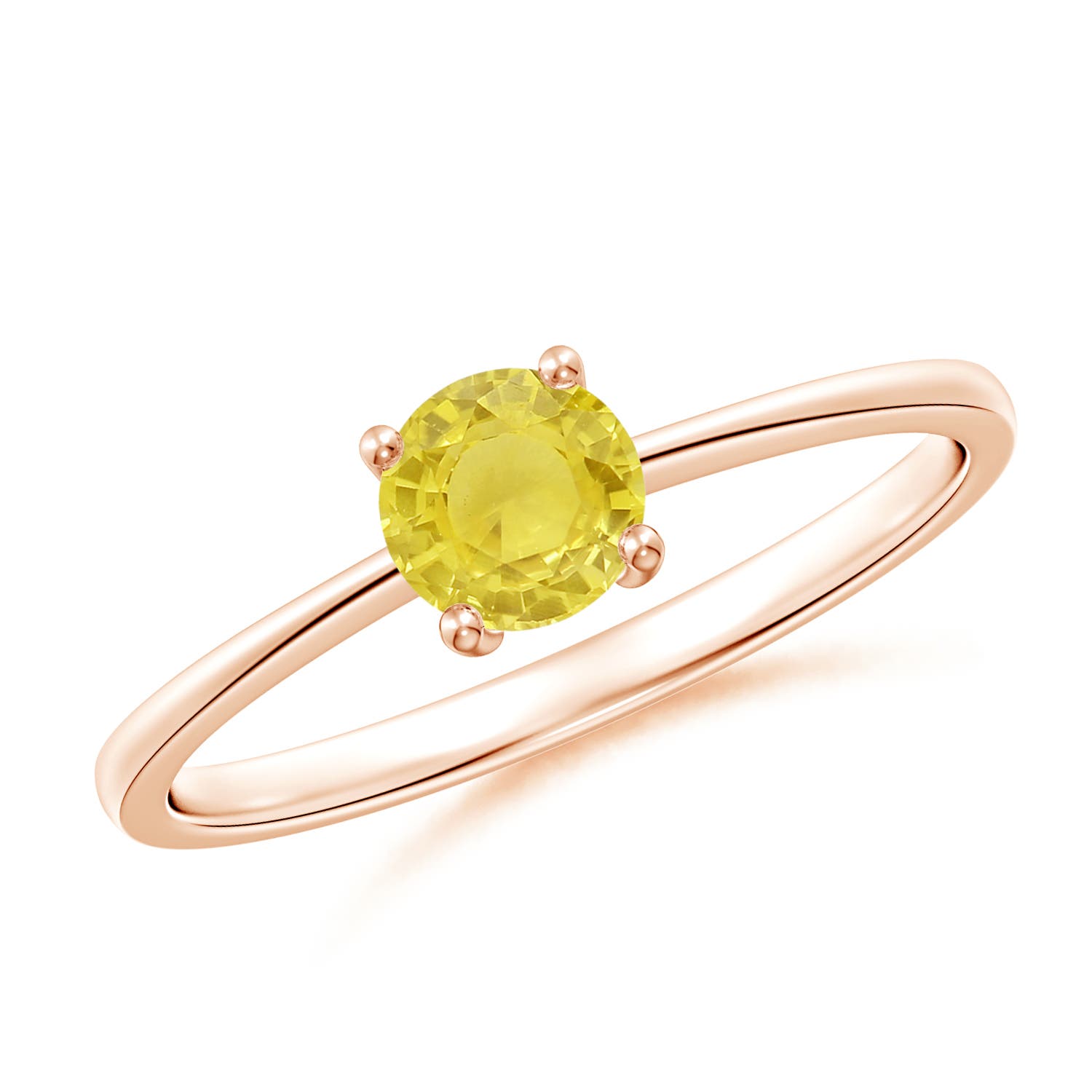 A - Yellow Sapphire / 0.53 CT / 14 KT Rose Gold