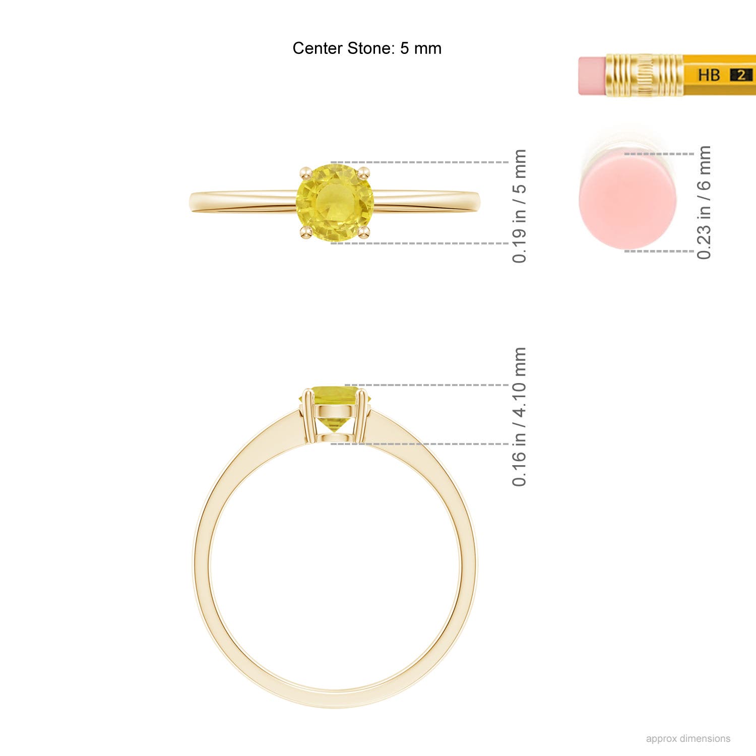 A - Yellow Sapphire / 0.53 CT / 14 KT Yellow Gold