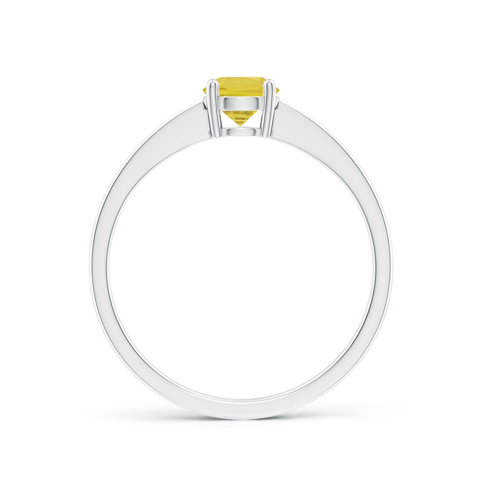 5mm AA Reverse Tapered Shank Yellow Sapphire Solitaire Ring in White Gold side-1