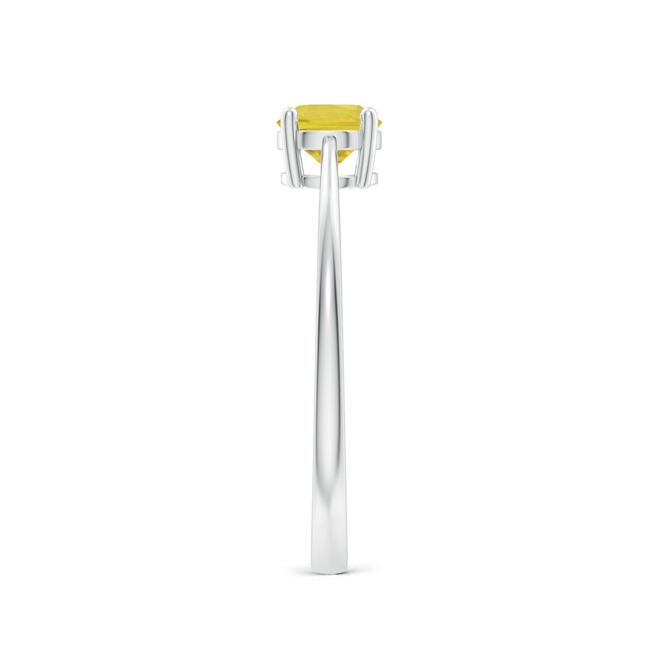5mm AA Reverse Tapered Shank Yellow Sapphire Solitaire Ring in White Gold side-2