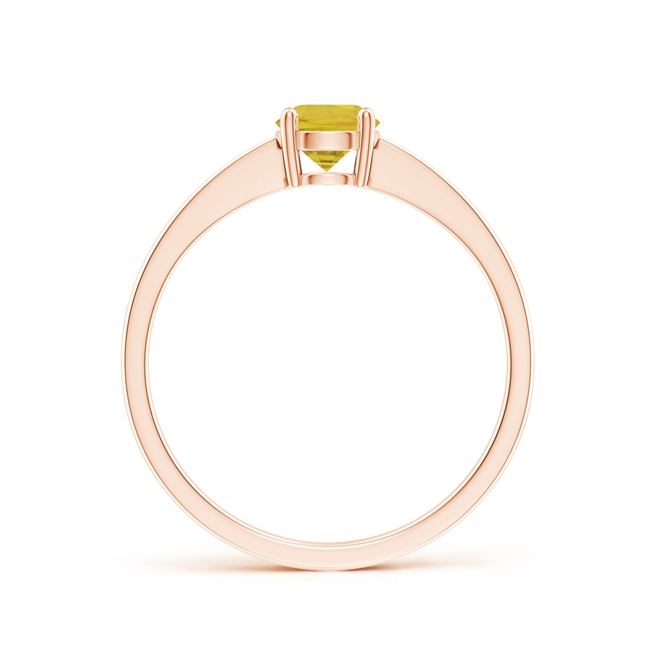 5mm AAA Reverse Tapered Shank Yellow Sapphire Solitaire Ring in Rose Gold side-1
